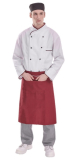 Coverguard munkaruha, gasztro ruházat, hosszú ujjú fehér színű szakácskabát, séfkabát, bordó szegély 45900-910