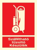tt013/tt14_Szállítható tűzoltó készülék, után világítós tűzvédelmi öntapadós tábla
