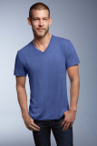 ANVIL (AN6752) nyári rövid ujjú férfi póló fésült pamut/poliészter pamut V nyakú oldalvarrott, Fésült Pamut
