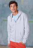 KA454_KARIBAN FULL ZIP HOODED (KA454) hosszú ujjú uniszex pulóver poliészter/pamut oldalvarrott zsebes végig zipzáras kapucnis, Poliészter/Pamut