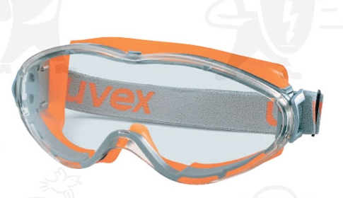 Uvex Ultrasonic gumipántos védőszemüveg, karc- és páramentes, vegyszerálló polikarbonát lencsével U9302245-ös