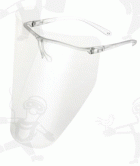 Labor arcvédő, víztiszta, felhajtható, vegyszerálló acetát, szemüveg szárakkal 60667-es