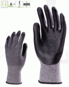 6836_Euro4 vágás- és kopásálló Dyneema®  /PA, nitril-poliuretán fekete bipolimer tenyérrel41-es