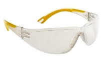 Lux optical Starlux munkavédelmi védőszemüveg, rugalmas bikolor szárvégek, páramentes, ívelt polikarbonát, víztiszta lencsével 60565-ös