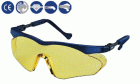 UVEX védőszemüveg állítható kék szár, karcmentes, oldalvédős sárga lencse (NC)
