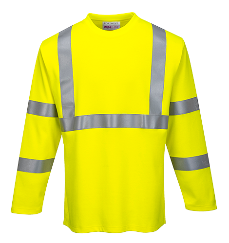 FR96_Portwest Modaflame Knit FR Hi-Vis hosszú ujjú pólóing
