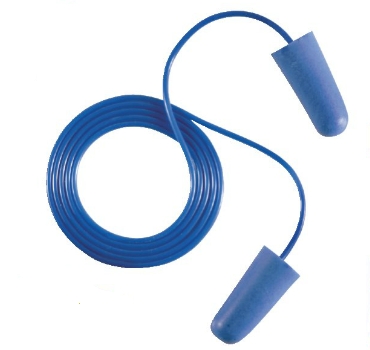 Earline kék, zsinóros, lekerekített hengeres füldugó beépített fémgolyóval (SNR 37dB) 30210-es
