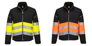 PW375 - Hi-Vis Class 1 Softshell modern, jól láthatósági kabát - Sárga/Narancs